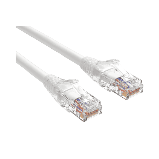Brinnova Slim CAT6 10FT 28 AWG UTP Patch Cable, White, Snagfree Premium Boot, With Serialization Labels - Brinnova